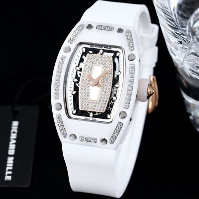 RICHARD MILLE Skeleton Watch Factory RM07-01 White ceramic case with diamond watch